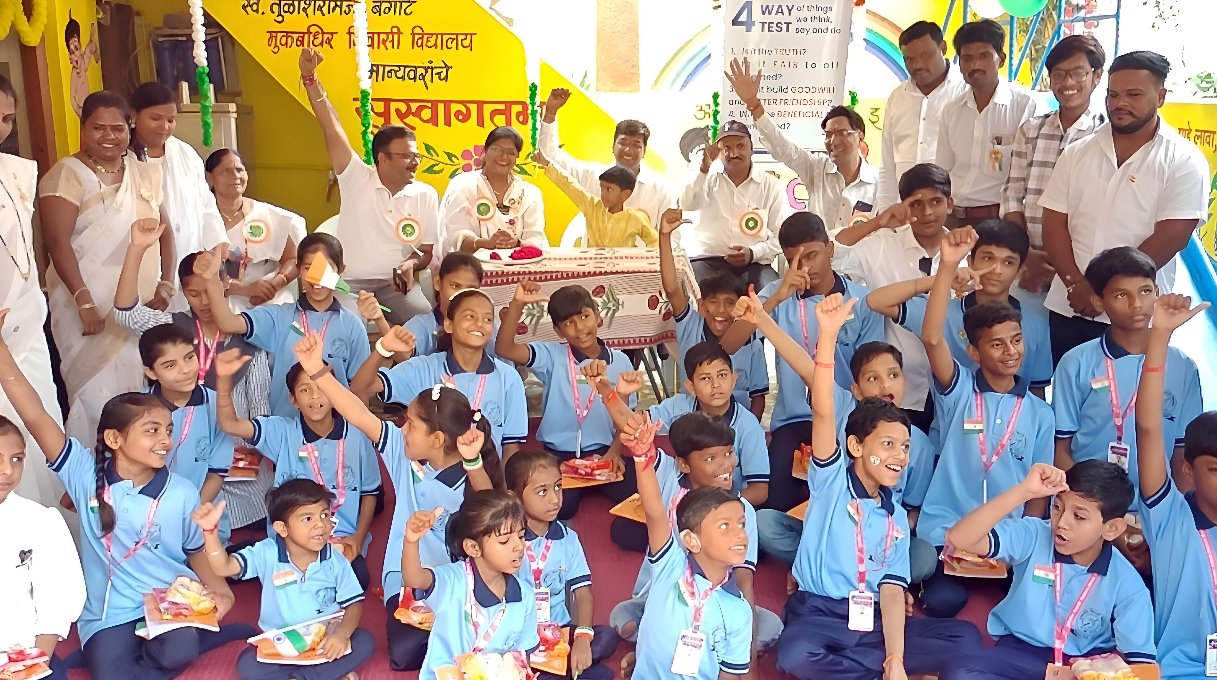 Deaf and hard-of-hearing students joyfully participating in a special school program